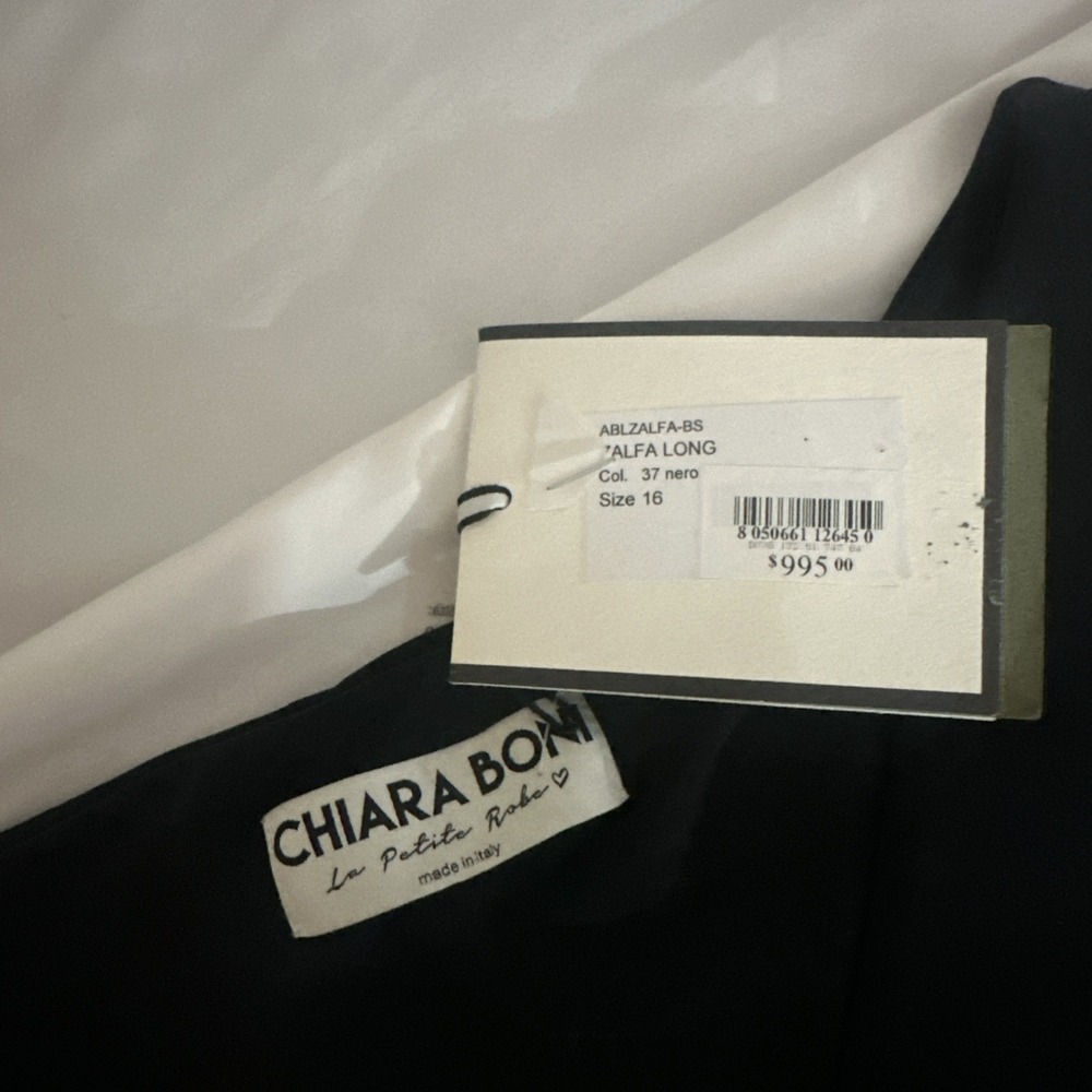 NWT $995 Chiara Boni La Petite Robe [ 52/ 16 ] Zalfa Ruched Gown in Black Q1257 - Picture 4 of 16